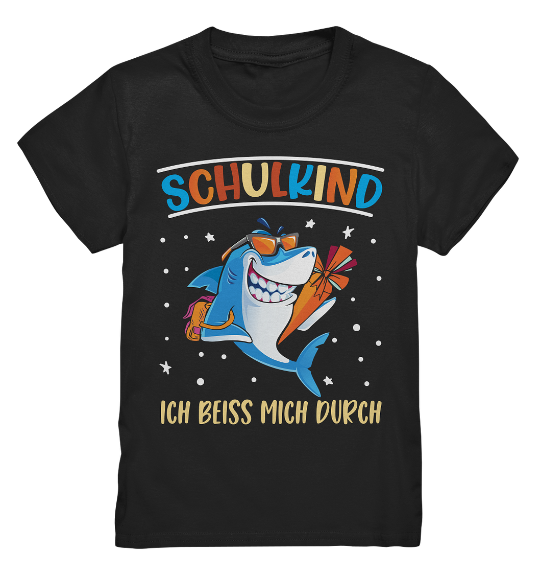 SCHULKIND T-Shirt HAI Einschulung Outfit Jungen Mädchen Schulanfang Geschenkidee Schulkind 2024 Geschenk