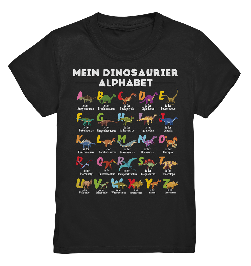 Schulkind Dino ABC Kinder Dinosaurier Alphabet T-Shirt