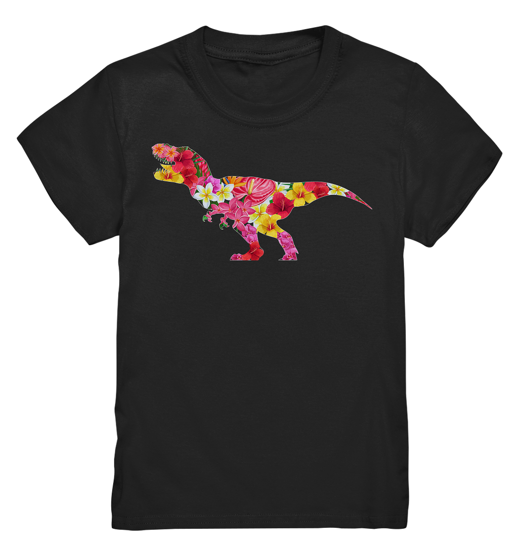 Dinosaurier Blumen Dino Kinder T-Shirt