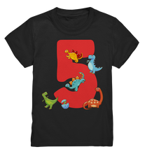 Laden Sie das Bild in den Galerie-Viewer, 5. Geburtstag Dinosaurier Geschenk Dino 5 Jahre T-Shirt

