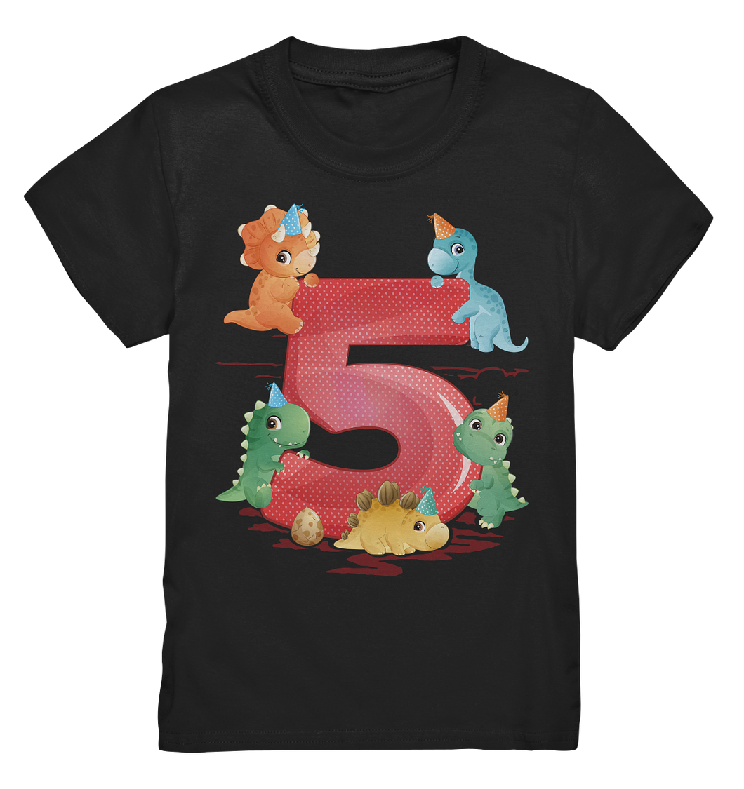 Dinosaurier 5 Jahre alt Dino 5. Geburtstag T-Shirt