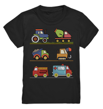 Laden Sie das Bild in den Galerie-Viewer, Kinder Traktor Landmaschinen Betonmischer T-Shirt
