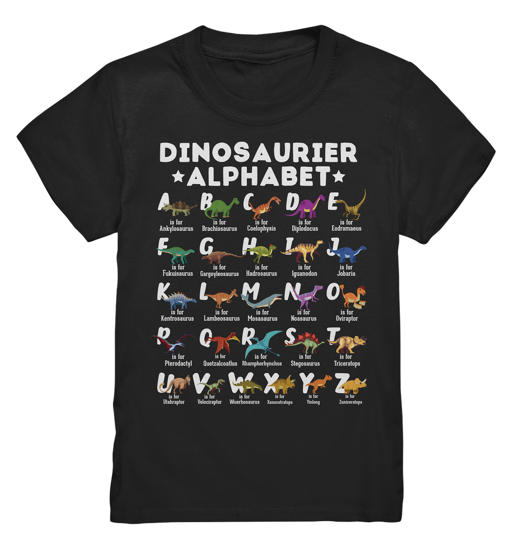 Dinosaurier Alphabet Lernen Schulkind Dino ABC T-Shirt