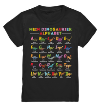 Laden Sie das Bild in den Galerie-Viewer, Dino ABC Lernen Schulkind Dinosaurier Alphabet T-Shirt
