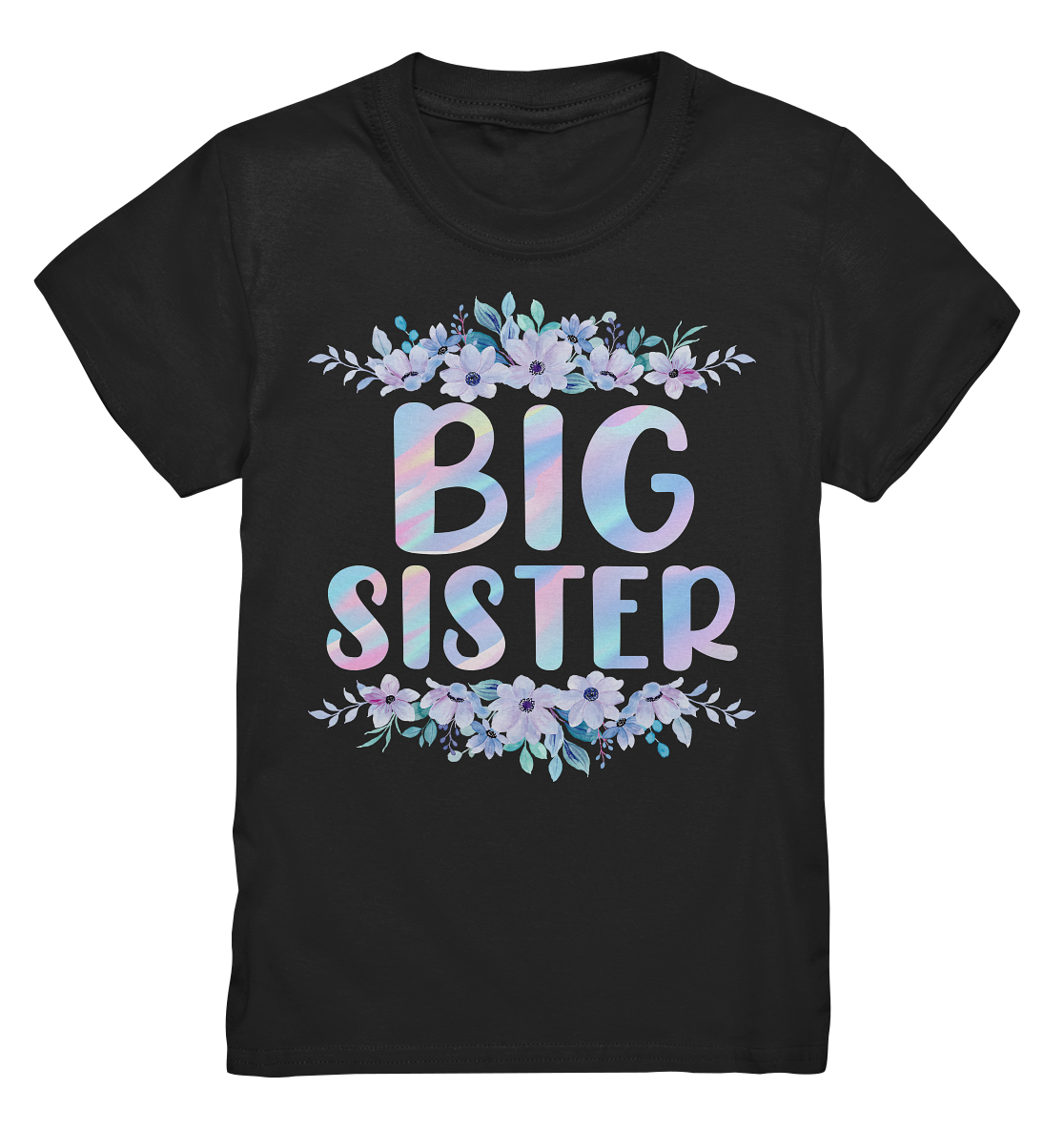 Große Schwester T-Shirt Blumen Big Sister