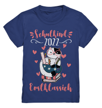 Laden Sie das Bild in den Galerie-Viewer, Schulanfang T-Shirt Katze Einschulung Junge Mädchen Schulkind Outfit
