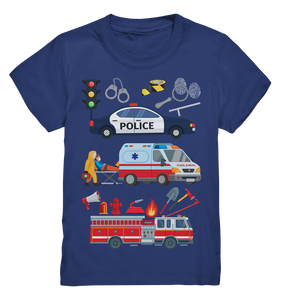 Feuerwehrauto Polizeiauto Krankenwagen T-Shirt Kinder