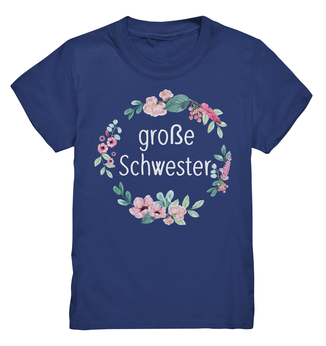Große Schwester T-Shirt Blumenkranz Große Schwester Geschenk
