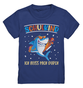 SCHULKIND T-Shirt HAI Einschulung Outfit Jungen Mädchen Schulanfang Geschenkidee Schulkind 2024 Geschenk