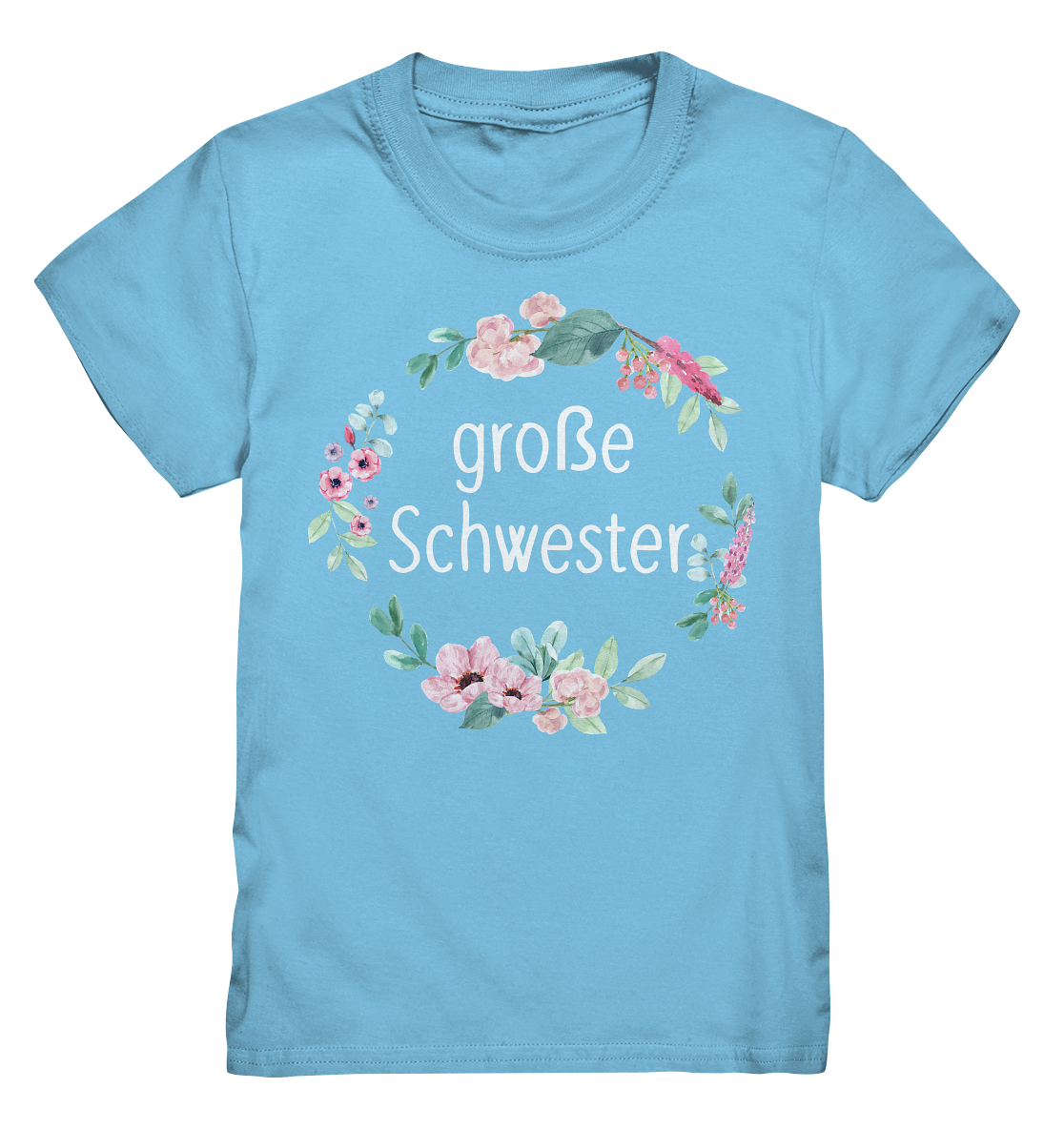 Große Schwester T-Shirt Blumenkranz Große Schwester Geschenk