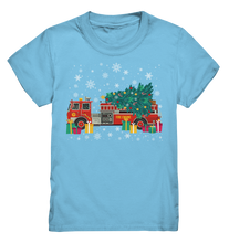 Laden Sie das Bild in den Galerie-Viewer, Feuerwehrauto Weihnachten Feuerwehrmann T-Shirt Kinder
