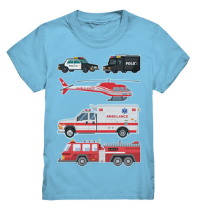 Feuerwehr Polizei Krankenwagen T-Shirt Kinder