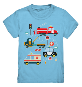 Feuerwehr Abschleppwagen Polizei Krankenwagen T-Shirt Kinder