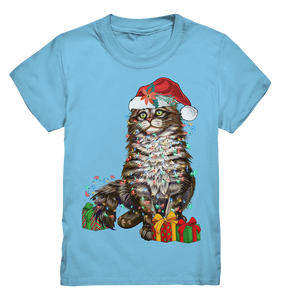 Katze Weihnachten Santa Kätzchen Weihnachtsoutfit Kinder T-Shirt