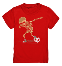 Laden Sie das Bild in den Galerie-Viewer, Fußballspieler Dabbing Skelett Fußballer Motiv Fußball T-Shirt
