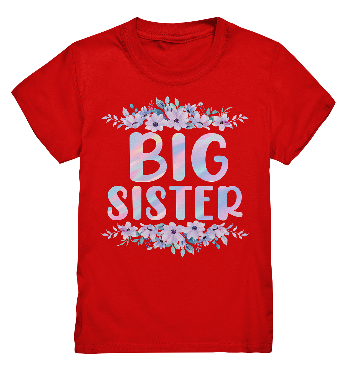 Große Schwester T-Shirt Blumen Big Sister