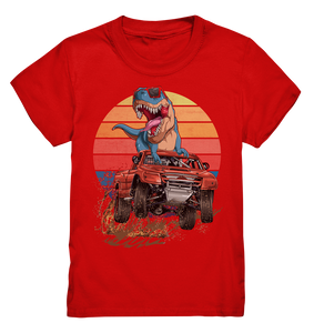 Dinosaurier Retro Monstertruck Trex Dino Kinder T-Shirt