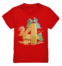 Laden Sie das Bild in den Galerie-Viewer, Dinosaurier 4 Jahre alt Dino 4. Geburtstag T-Shirt
