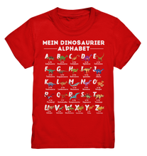 Laden Sie das Bild in den Galerie-Viewer, Dinosaurier Alphabet Schulkind Dino ABC Kinder T-Shirt
