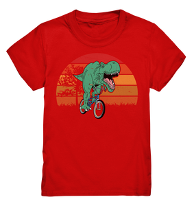 Trex Fahrrad Retro Dinosaurier Kinder T-Shirt