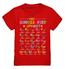 Laden Sie das Bild in den Galerie-Viewer, Dinosaurier ABC Schulkind Mein Dino Alphabet T-Shirt
