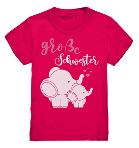 Große Schwester Elefant Kinder T-Shirt