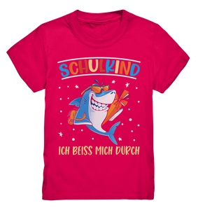 SCHULKIND T-Shirt HAI Einschulung Outfit Jungen Mädchen Schulanfang Geschenkidee Schulkind 2024 Geschenk