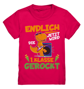 Dino SCHULKIND Dinosaurier T-Shirt Einschulung Geschenk 2023 Schulanfang Outfit