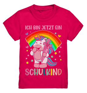 SCHULKIND T-Shirt EINHORN Einschulung Outfit Mädchen Schulanfang Geschenkidee Schulkind 2024 Geschenk