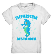 Laden Sie das Bild in den Galerie-Viewer, Seepferdchen bestanden Kinder Frühschwimmer Schwimmabzeichen T-Shirt
