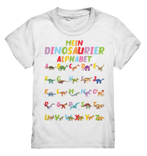 Laden Sie das Bild in den Galerie-Viewer, Dinosaurier ABC Schulkind Mein Dino Alphabet T-Shirt
