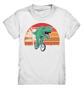 Trex Fahrrad Retro Dinosaurier Kinder T-Shirt