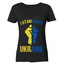 Laden Sie das Bild in den Galerie-Viewer, Ukraine Support Solidarität - I Stand with Ukraine V-Neck Shirt
