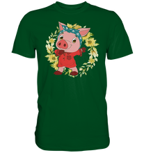Laden Sie das Bild in den Galerie-Viewer, Schweinchen Sonnenblumen T-Shirt Dabbing Schwein Gärtner Geschenk
