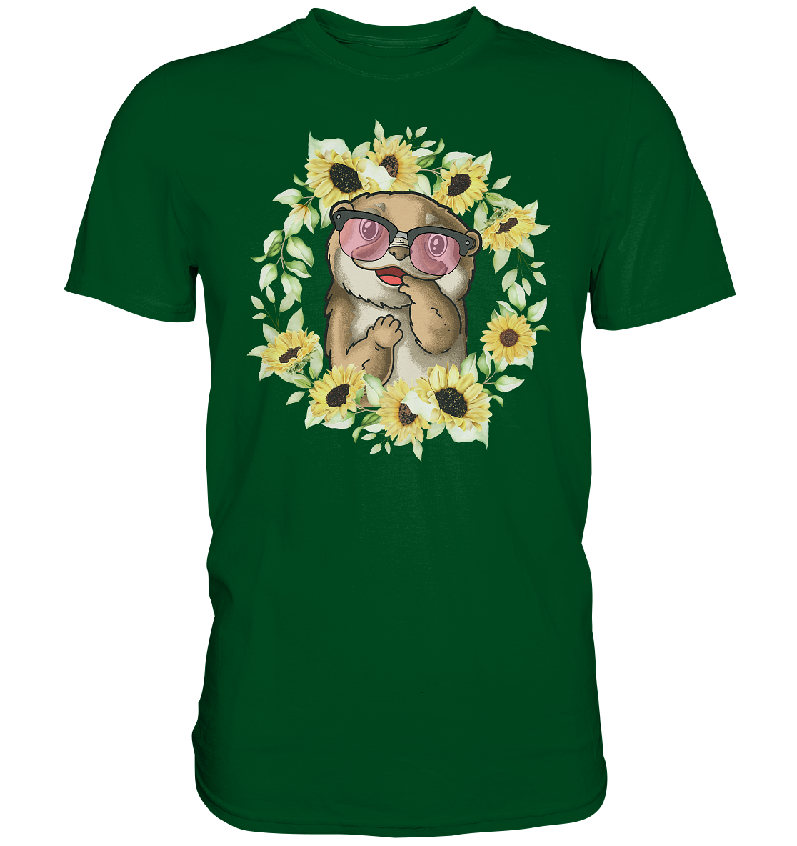 Otter Sonnenblumen Shirt Gärtner Sommer Garten Motiv