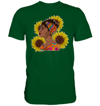 Laden Sie das Bild in den Galerie-Viewer, Stolze Schwarze Frau Sonnenblumen T-Shirt Gärtner Geschenk
