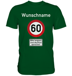 Verkehrsschild Geburtstag Männer Frauen T-Shirt personalisiert Wunschname und -Alter