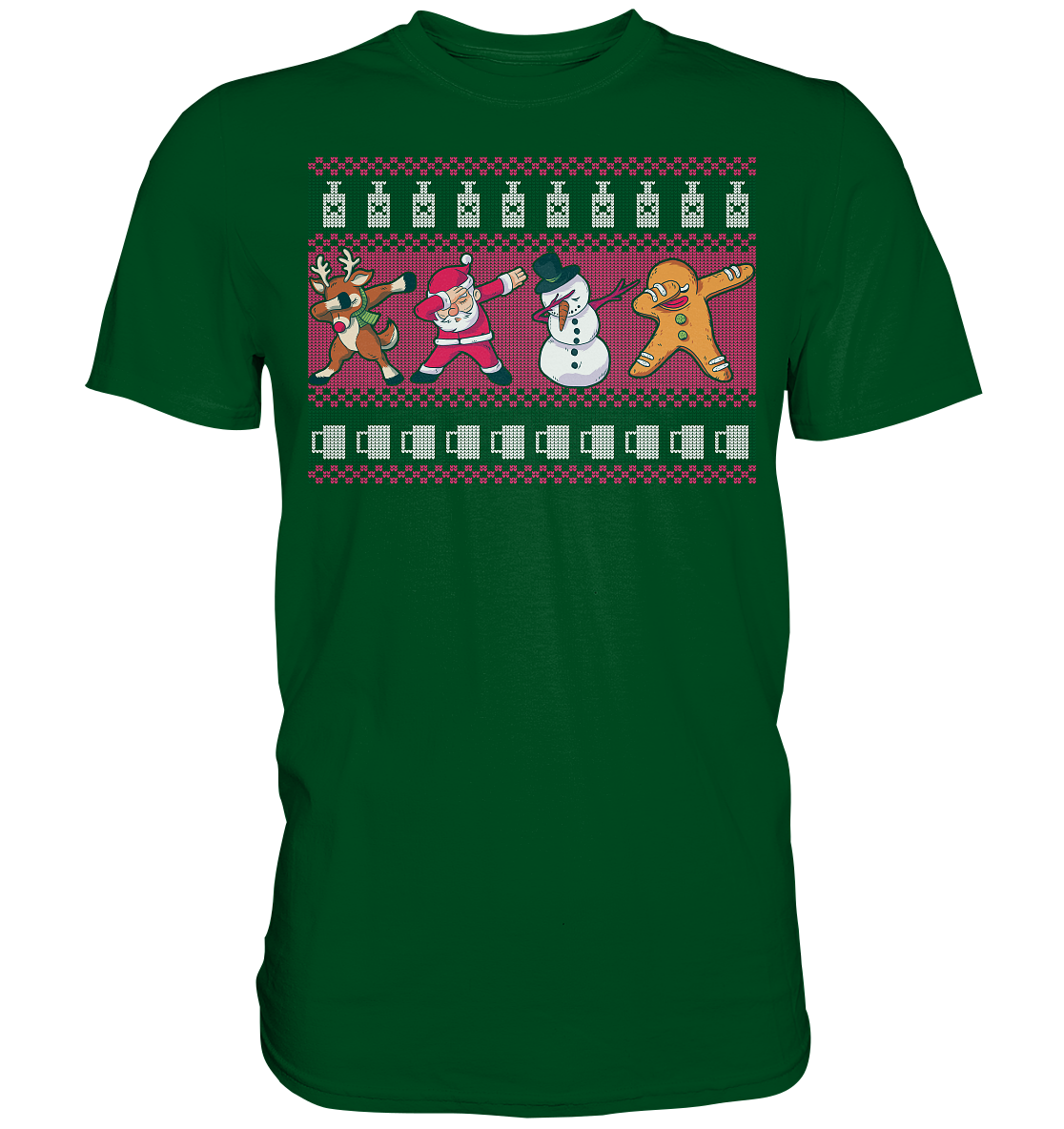Dabbing Rentier Weihnachtsmann Schneemann Lebkuchen T-Shirt