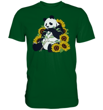Laden Sie das Bild in den Galerie-Viewer, Panda Sonnenblumen T-Shirt Garten Motiv Gärtner Geschenk
