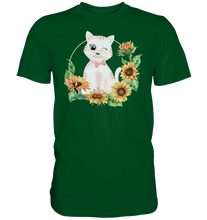 Laden Sie das Bild in den Galerie-Viewer, Katze Sonnenblumen Shirt Gärtner Kätzchen Garten Geschenk
