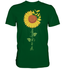 Laden Sie das Bild in den Galerie-Viewer, Dino Sonnenblumen T-Shirt Garten Dinosaurier Motiv Gärtner Geschenk
