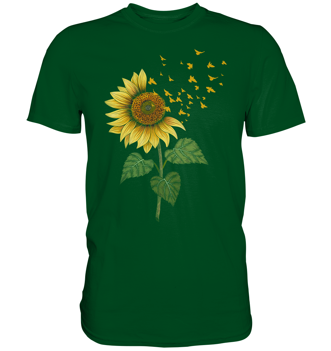 Vögel Sonnenblumen T-Shirt Garten Vogel Motiv Gärtner Geschenk