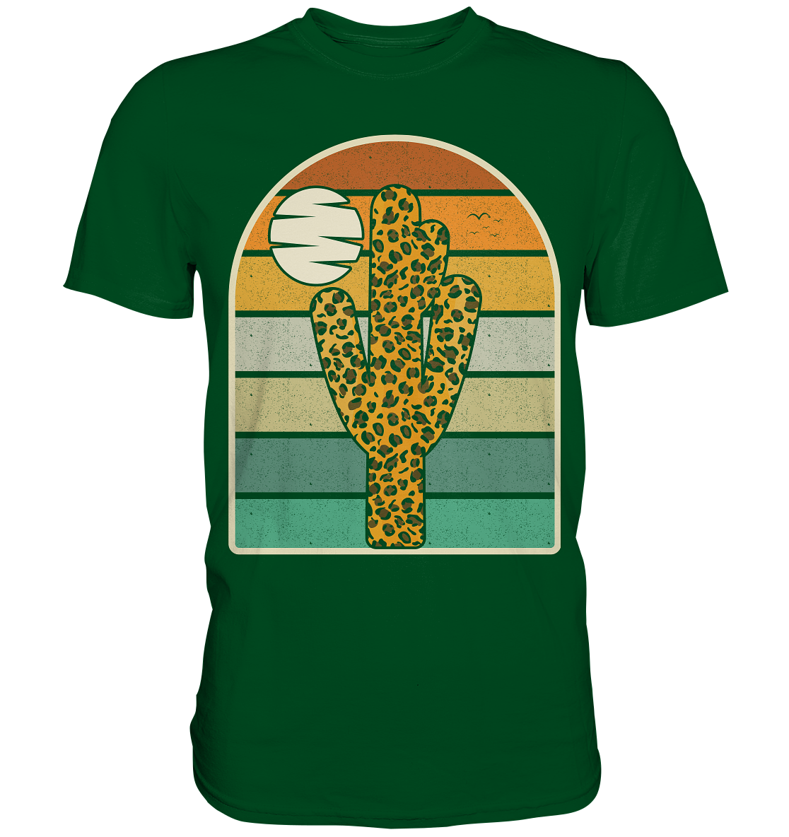 Kaktus Leopard Retro Pflanzen T-Shirt