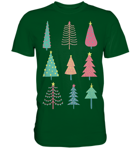 Retro Bunte Weihnachtsbäume Weihnachtsoutfit Weihnachtsshirt Weihnachten T-Shirt