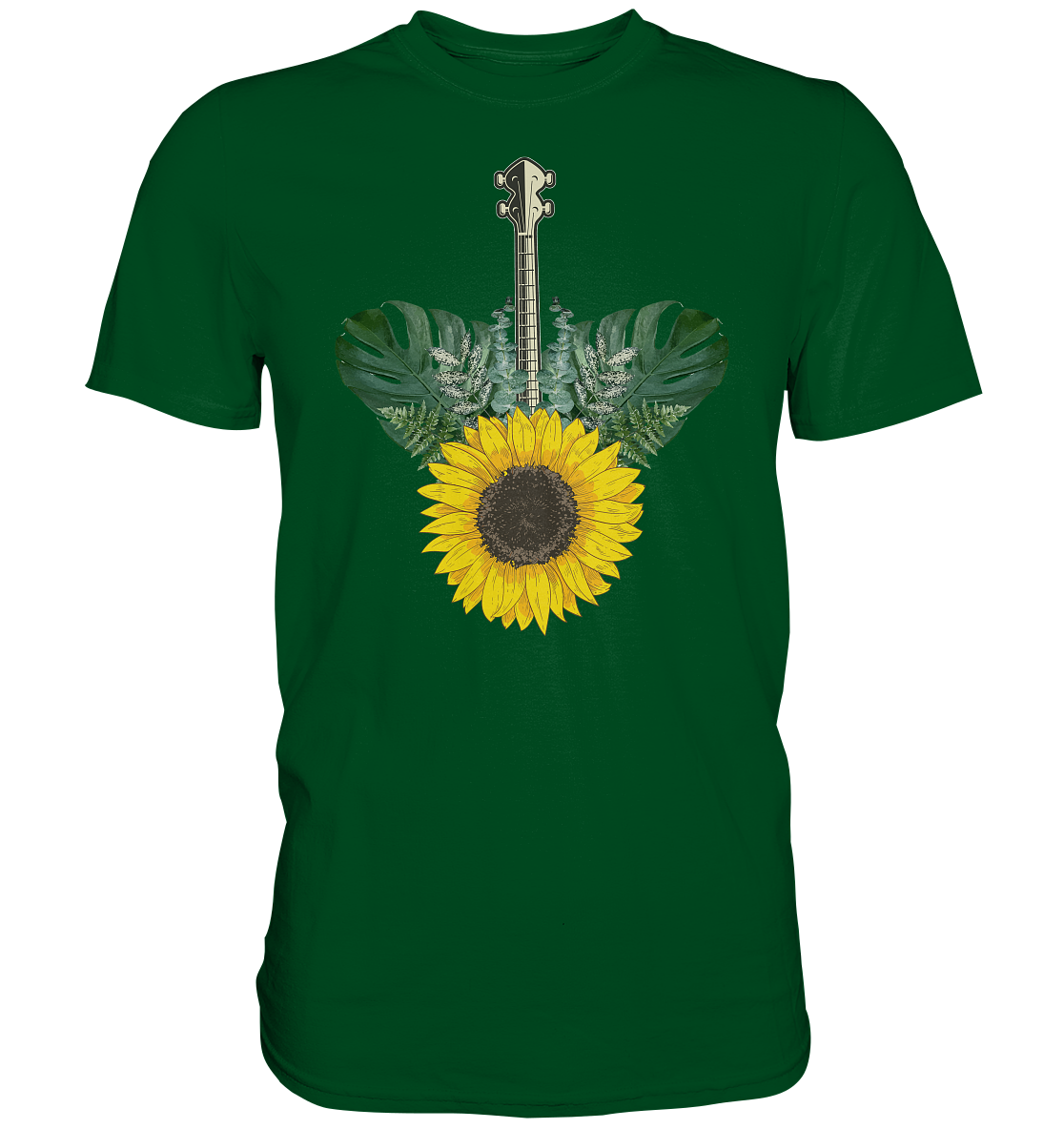 Ukulele Sonnenblumen T-Shirt Garten Hawaii Motiv Gärtner Geschenk