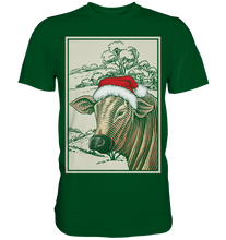 Laden Sie das Bild in den Galerie-Viewer, Kuh Weihnachtsshirt Landwirt Weihnachtsoutfit Weihnachten T-Shirt
