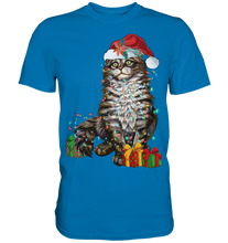 Laden Sie das Bild in den Galerie-Viewer, Katze Weihnachten Santa Kätzchen Weihnachtsoutfit T-Shirt
