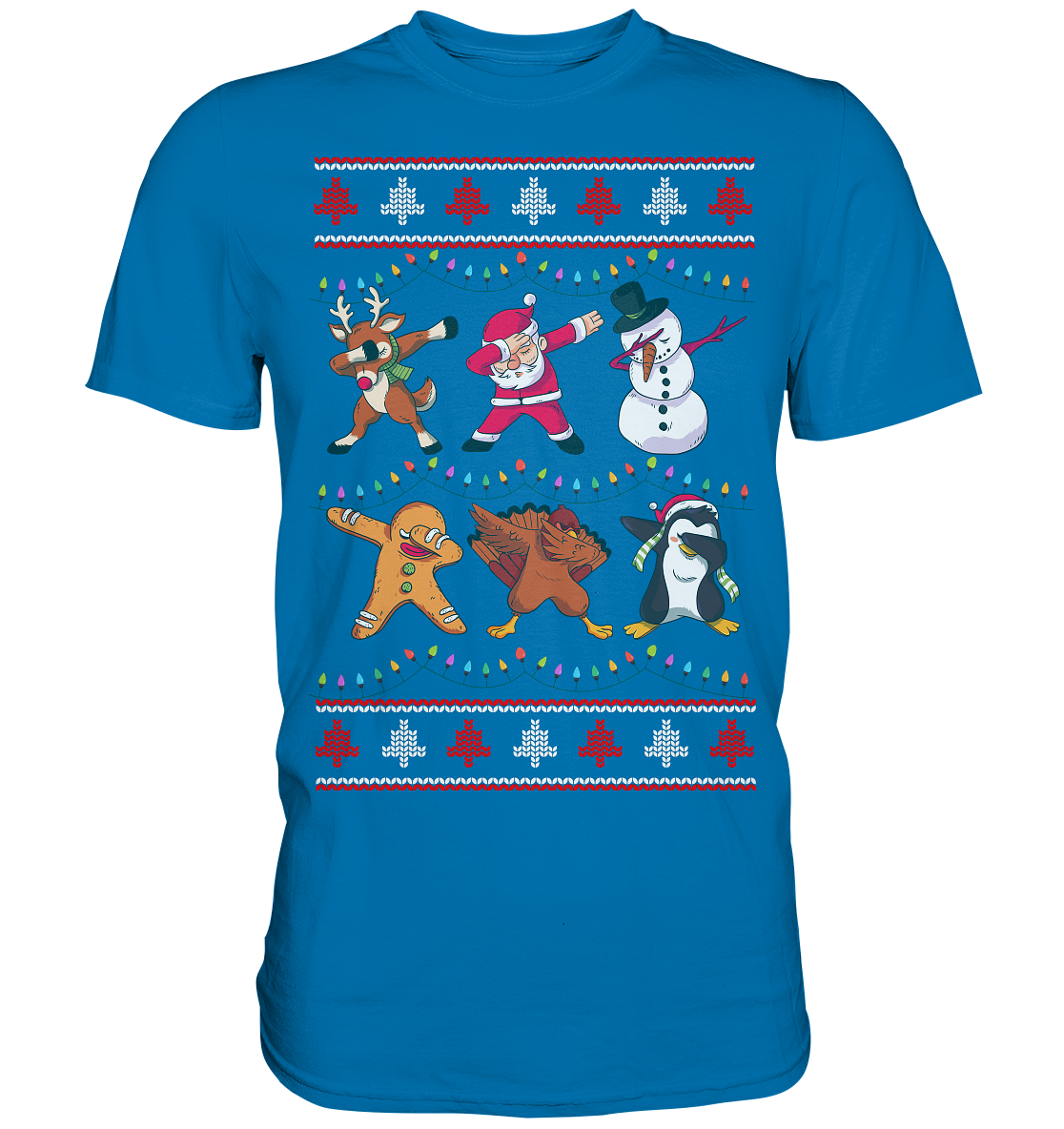Dabbing Rentier Santa Schneemann Pingiun Weihnachten T-Shirt