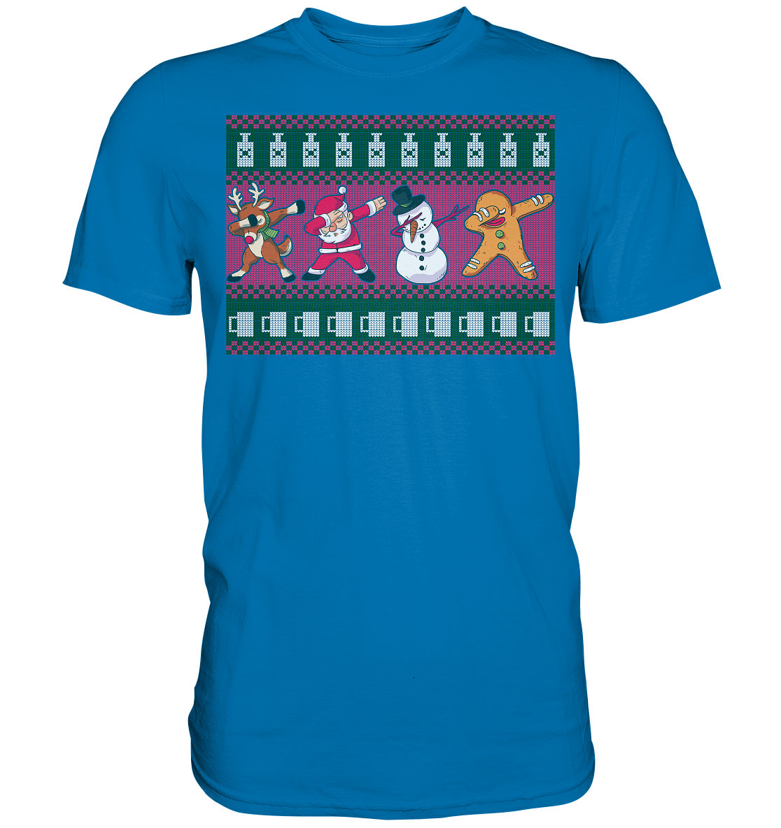 Dabbing Rentier Weihnachtsmann Schneemann Lebkuchen T-Shirt