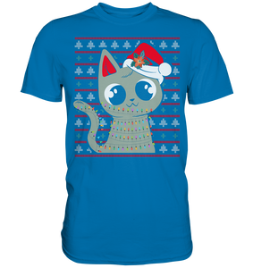 Katze Weihnachtsoutfit Kätzchen Lichterkette Weihnachten T-Shirt